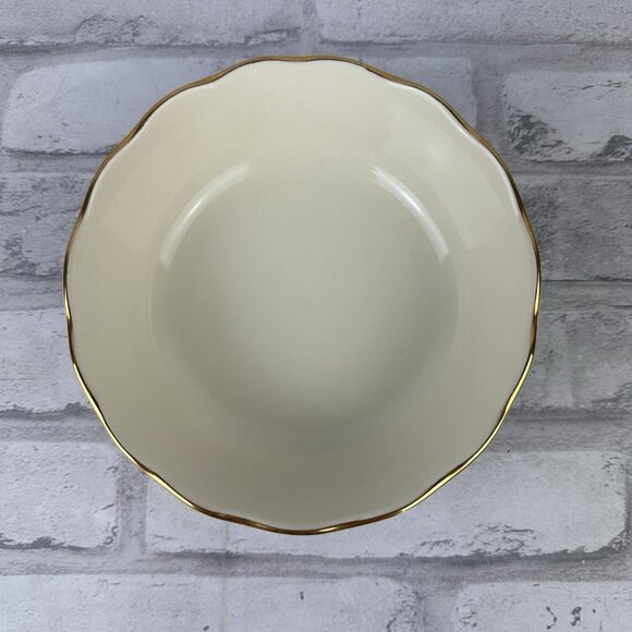 LENOX Rosebud Bowl Embossed Scalloped with Gold Trim Small  5-5/8” - Picture 2 of 5